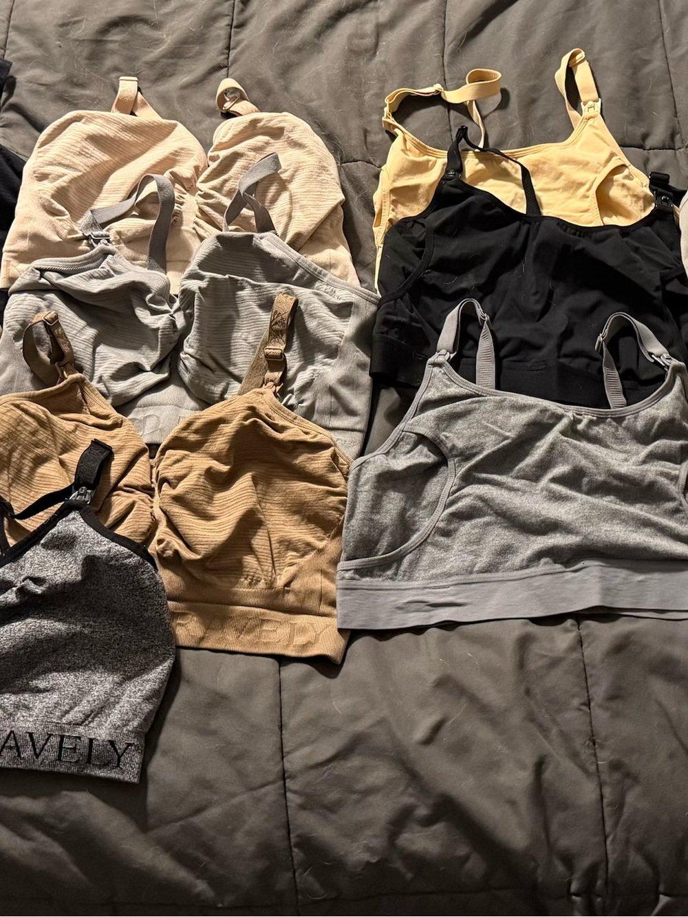 Kindred Bravely Pumping Nursing Bra Bundle — Black, Gray, Beige, Camel, Yellow